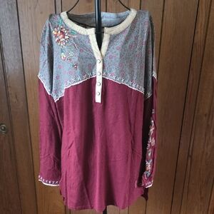 Double D Ranch henley t-shirt